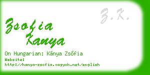 zsofia kanya business card